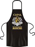 Material: 100% Baumwolle Grillschürze Original Rahmenlos ® Opa bester Koch