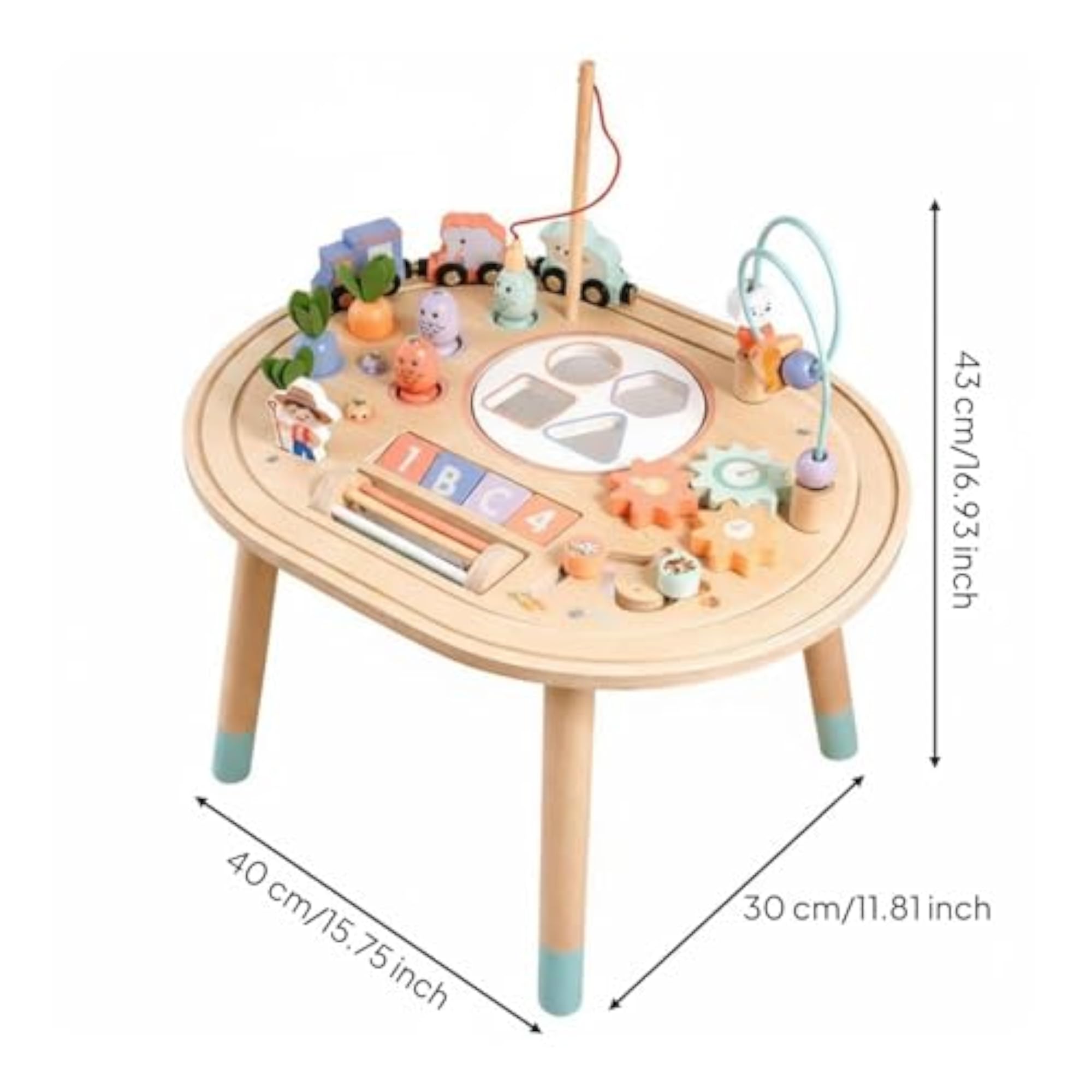 Natural Wood Finish Child-Centered Activity Table for Toddlers