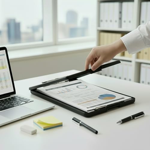 Image of oddpod Praise A4 Clip Pad /Clipboard with Storage Case for Paper and Document Storage 83002 (Black)