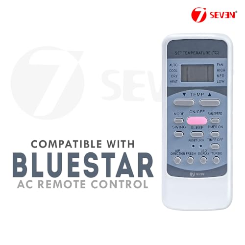 Image of 7SEVEN Compatible for Blue Star AC Remote Original 12 Model Suitable 1 1.5 2 Ton Split and Window Air Conditioner - Match Exactly to Replicate Genuine Remote Function