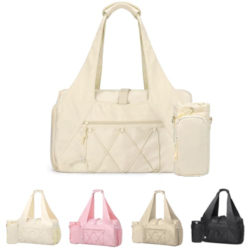 Sac de sport de luxe femme avec rangement chaussures design crème