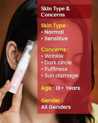 Image of Under Eye Serum in Ameyezing,Ceramide CLR, Caffeine,Hyaluronic Acid & Carrot Seed Oil | For Reducing Dark Circles, Puffiness, anti Wrinkles, Crows Feet-10ML rool on Pack of 2