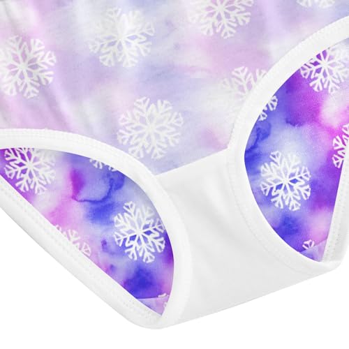 Joisal Cotton Girls Underwear Toddlers White Snowflakes Purple Pink Little Girl Panties Personalized Briefs Undies Kids 2t 5