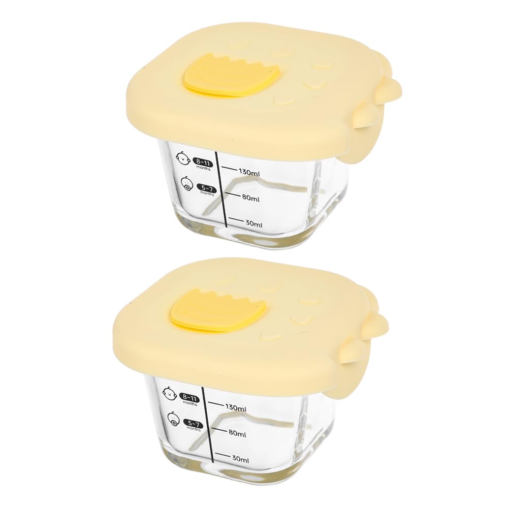 Abaodam 2pcs Solid Food Bowl Food Jar Microwavable Bowls Microwave Containers with Lids Snacks Container Mother and Bowl Glass Food Storage Food Bowl
