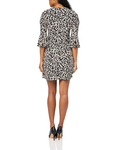 Image of Tommy Hilfiger Women's 3 /4 Bell Sleeve Jewel Neck Sheath Mini Dress