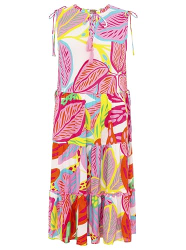 Zwillingsherz Damen Kleid, Kurzarm, Schulterfrei, Rundhals, Casual, Bunt (DE/NL/SE/PL, Alphanumerisch, L, XL, Regular, Regular, Multi)