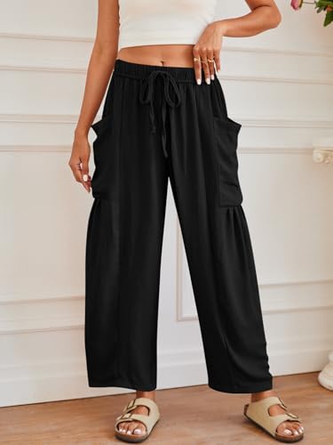 YKR Wide Leg Pants Woman Casual Loose Lightweigt Beach Palazzo Harem Pants Flowy Pants 20252