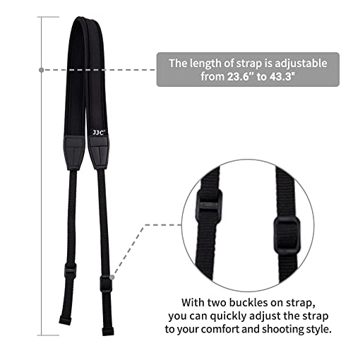 Image of JJC Soft Camera Neck Shoulder Strap for Sony ZV-E10 A6000 A6100 A6300 A6400 | for Sony A6500 A6600 Fujifilm X Half X-T5 X-T30 X-T20 X-T4 X-T3 X100V Canon EOS M50 M6 Mark II R7 R10 R50 G7X G5X G1X & More