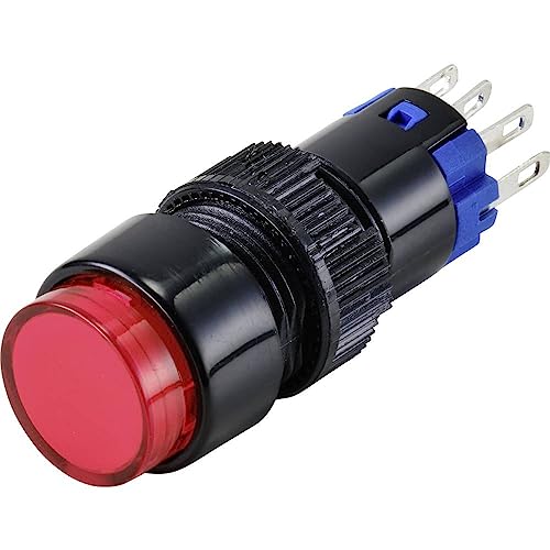 TRU COMPONENTS TC-9428072 LAS2Y-11Z/R/12V Druckschalter 250V 3A 1 x Aus/Ein rastend Rot IP40 1St.