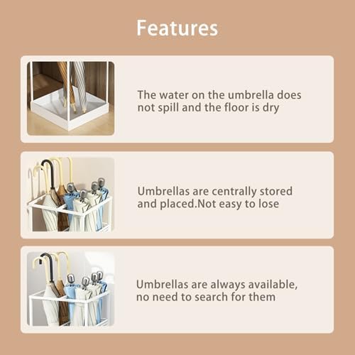 Large Capacity Metal Umbrella Stand Modern Design for Home & Office Indoor Use Square Commercial Umbrella Holder Stylish and Umbrella