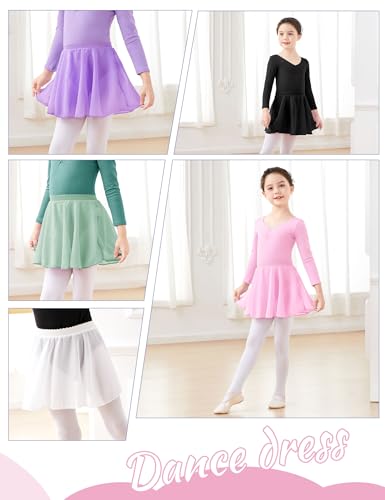 Chiffon Toddler Girls Ballet Skirts Pull on Elastic Dance Wear for Training, Performance4