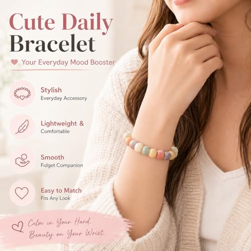 Image of Fidget Bracelet for Women Natural Bodhi Seeds Beaded Anxiety Stress Bracelets Zen Fidget Stretch Bracelets Alleviate Protection Healing Bodhi Jewelry Gifts for Women Men