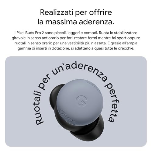 Pixel Buds Pro 2 - Auricolari wireless con cancellazione attiva del rumore - Cuffie Bluetooth - Grigio verde - Gadget - Immagine 3