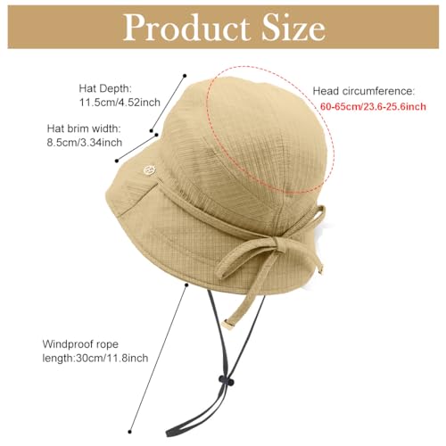 Image of SANNIDHI Sun Hats for Women Bucket Hat for Women, Wide Brim Summer UV Protection Beach Hat, Outdoor Casual Womens Hats with Chin Strap, Fashion Ladies