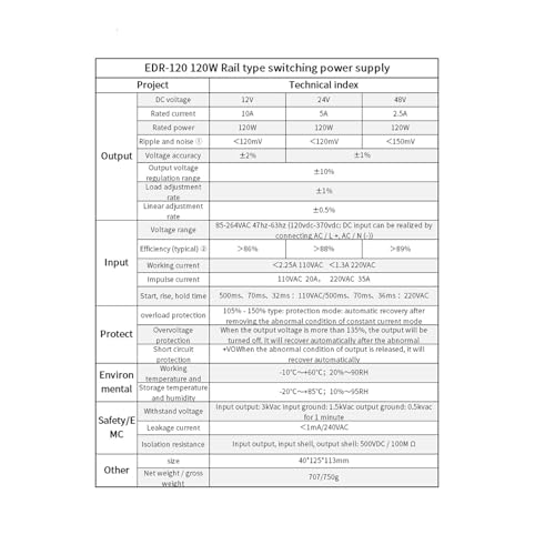 Interrupteur d'alimentation stable EDR-75 12V protégeant vos circuits - 5