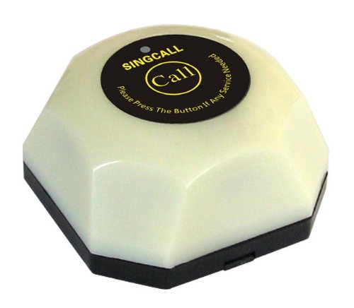 SINGCALL Wireless Calling System,White Single Call Button Guest Call Waiter System(APE560)