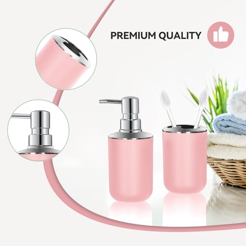 Ensemble de salle de bain rose : la solution rangement pour éliminer le désordre du lavabo