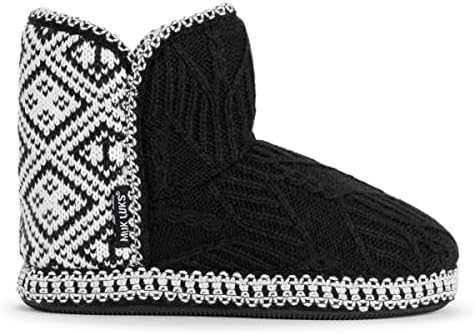 MUK LUKS Women's Leigh Slipper, White/Black, 11-12 | Image 5