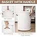 CHICVITA Tall Laundry Basket with Lid, White Clothes Laundry Hamper for Nursery, Cotton Rope Storage Basket for Clothes, Blankets, Toys, Laundry Bin, 15 x 20 inches