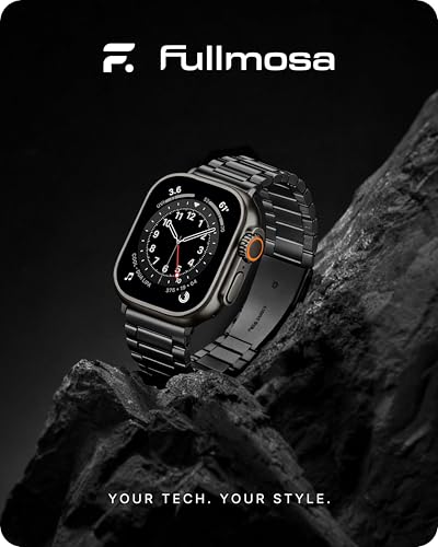 Image of Fullmosa Metal Band with Case for Apple Watch 49mm Ultra 3 2 1 | Stainless Steel Strap for Men Women Professional Office Black