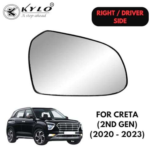 Image of KyloXtreme Creta T2 (2020-2023) Driver Side (Right Side) Side Mirror Glass /Tukdi /Sub Mirror Plate
