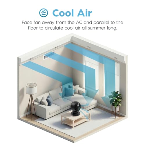 Image of IRIS USA WOOZOO Air Circulator Fan with Remote, Oscillation, 5 Speeds, 82ft Max Air Distance, 90 Adjustable Tilt, 30db Quiet Motor, Small Fan for Bedroom, Office, Dorm, Black