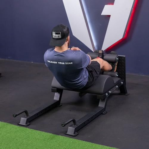 Titan Fitness Adjustable Floor Glute & Hamstring Developer (GHD), Cross Training Workout Lifting Equipment in Home and Commercial Gym - Thumbnail 3
