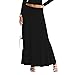 Sweet Hearts Maxi Skirts for Women- Elastic Waist Casual Comfy Flare A-Line Long Skirt XS-XL Made in USA (Black, Medium)