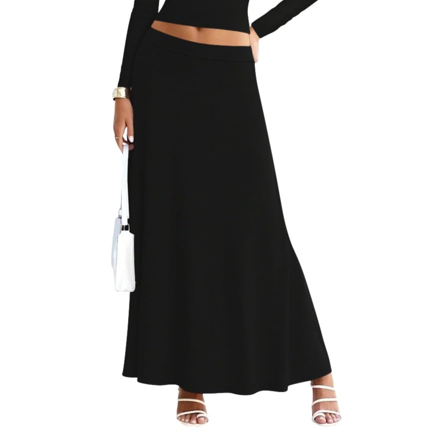 Sweet Hearts Maxi Skirts for Women- Elastic Waist Casual Comfy Flare A-Line Long Skirt XS-XL Made in USA - Image 3