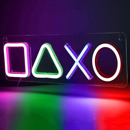 YSMNDE Game Icons Light with Dimmer Switch USB Powered Game Neon Sign for Wall Decor Gaming Desk Accessories and Gaming Room Decor for Boys Bedroom 16.7 x 5