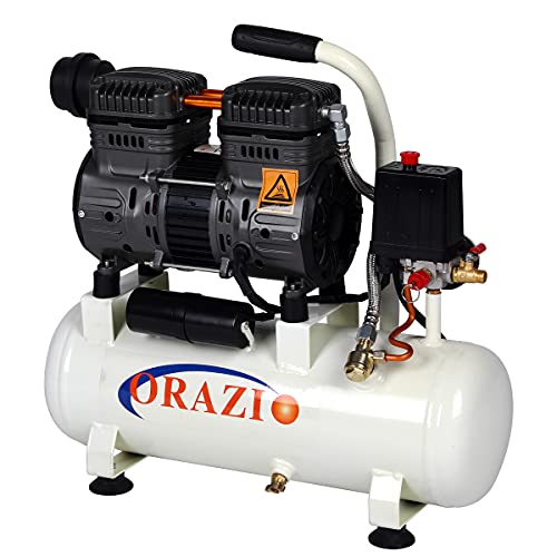 ORAZIO Air Compressor Oil Free 9 Litre, 550W 116PSI Low Noice Silent Portable Electric Air Compressor with Pure Copper Motor for Home Workshop, Mobile Garage, Dental Clinic 241183 1 ORAZIO Air Compressor Oil Free 9 Litre, 550W 116PSI Low Noice Silent Portable Electric Air Compressor with Pure Copper Motor for Home Workshop, Mobile Garage, Dental Clinic 241183