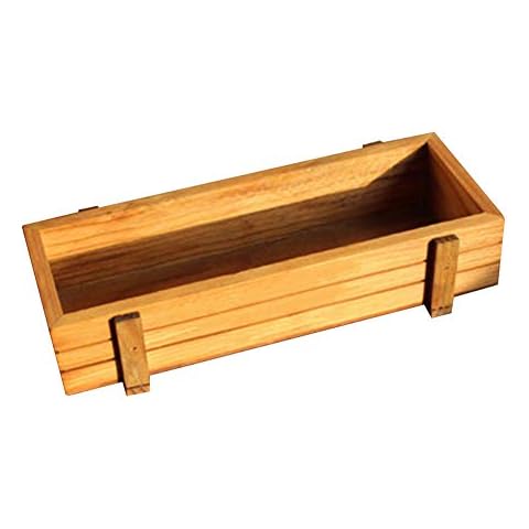 alignmentpai Rectangle Wooden Planter Box Flower Succulent Planting Pot for Yard Garden Decor 1pc Cover