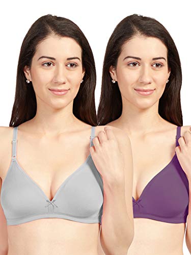 Image of SONARI Omania Womens Non-Padded Cotton Polyester Bras - Solid, Non-Wired, Medium Coverage, Hand Washable (Pack of 2)