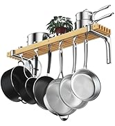 Cooks Rack de madeira padrão montado na parede, 91 x 20 cm