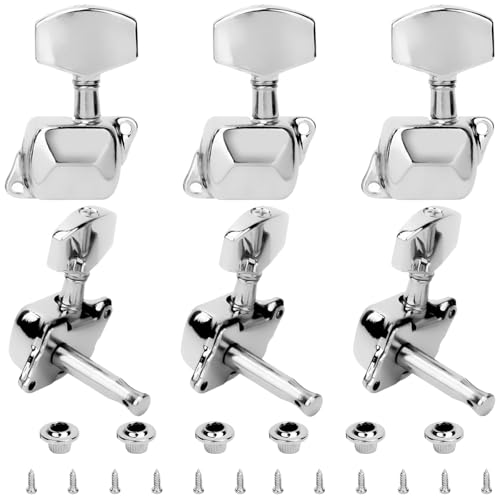 Seutmrou6 Piezas Clavijas de Afinación de Guitarra, 3L+3R Clavijas Afinadoras Para Guitarra, Clavijas de Afinación, Clavijero Guitarra para Guitarras Eléctricas o Acústicas