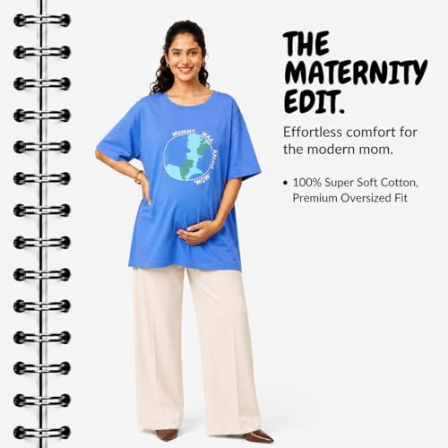 Image of The Mom Store Mom T-Shirt | Cotton | Pre and Post Pregnancy | Quirky Statements | Comfortable | Oversized