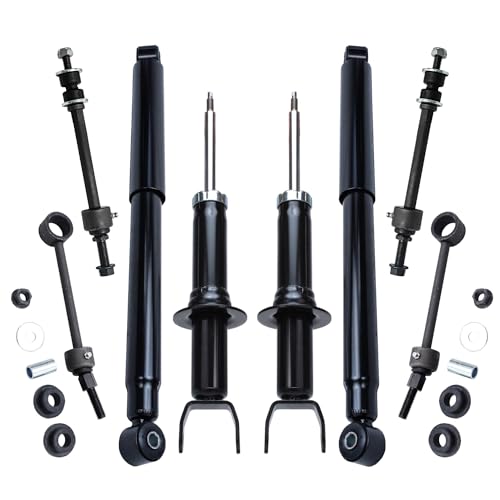 Image of Detroit Axle - 4WD 8pc Shocks Kit for 2006-2007 Dodge Ram 1500, 4 Shock Absorbers Assembly 4 Stabilizer Sway Bar End Links Front and Rear Replacement