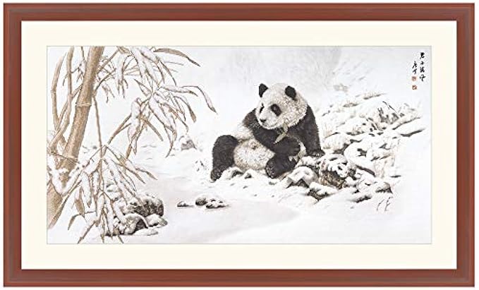 Xiu Crafts Counted Cross Stitch Kit - Leisure Panda | 2032103 | 23'' x 38'' Oriental Painting Artist - Tang Jian 14 Count Aida 19 Colors for Advanced Hand Making Crafts Gift