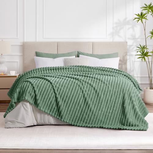 RUIKASI Kuscheldecke 220x240 Flauschig Decke Grün - XXL Wolldecke Sofadecke für Couch & Bett, Wohn- & Kuscheldecken… – Ansicht 2