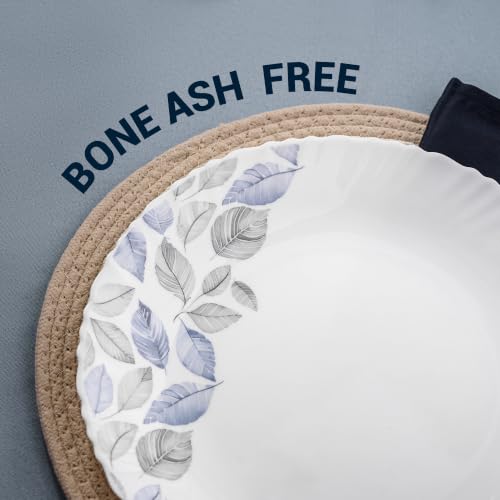 Image of Treo by Milton Opalware Aurelia Lunis Dinner Set of 35 | Serving for 6 | Microwave & Dishwasher Safe | Bone-Ash Free | Tempered Toughness | Plates, Bowls, Spoons | Crockery Set for Dining & Gifting