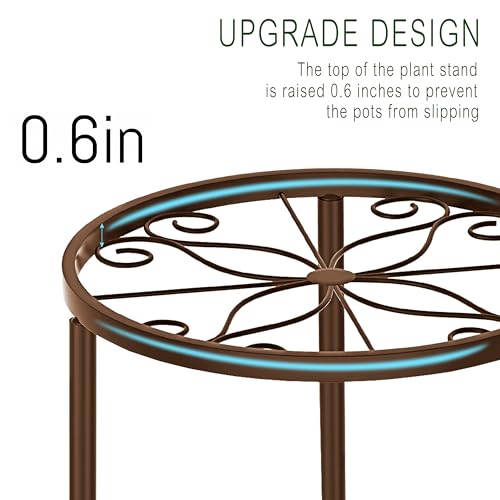 CADANI 5-Pack Metal Plant Stands for Outdoor Indoor, Anti-Rust Iron Flower Pot Stand, Heavy Duty Plant Pot Shelf for Multiple Plant, Decoration Racks for Home, Patio & Garden — view 4