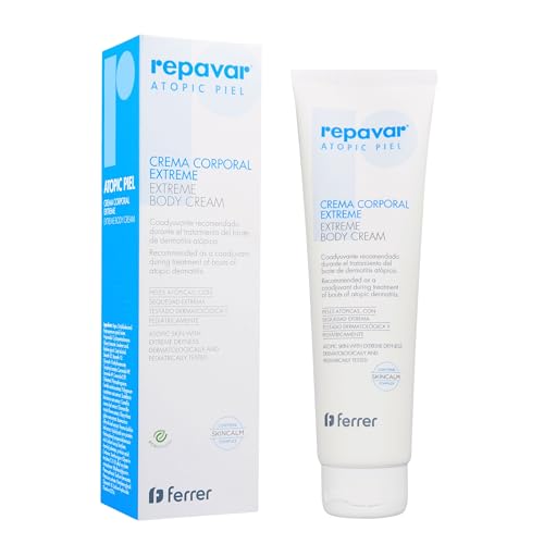 Repavar Atopic Pele - creme corporal extremo para aliviar a secagem intensa, para peles atópicas, secas e muito secas, ideal para tratar brotos, 150 ml