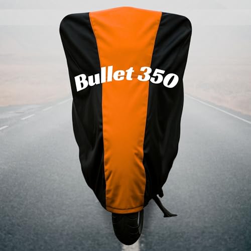 Image of Motorcycle Bike Body Cover for Outdoor Use - Heavy Fabric Water Resistant Two Wheeler Cover with UV, Dust & Rain Protection Compatible for Bullet 350