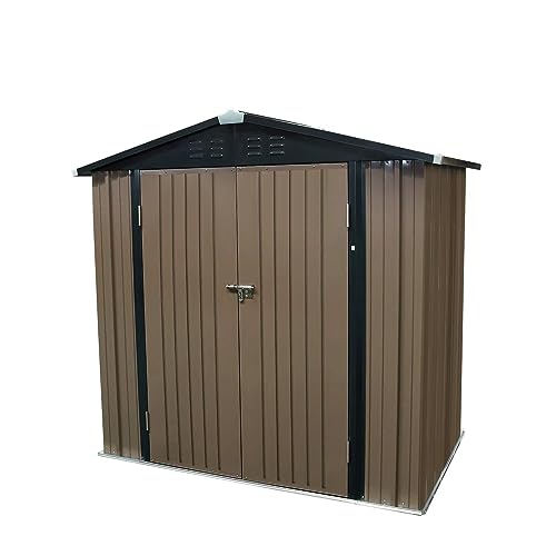 Panana New Metal Garden Shed Garden Storage Outdoor Metal Utility Tool Storage for Tools (6x4)