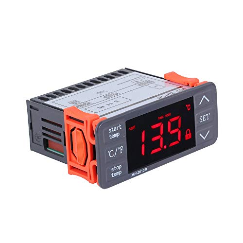 YISUNF Digital Temperature Controller - Ac220V Digital LED Temperature Controller Touch-Keys ░C/░F Heating and Cooling Thermostat 10A 1 Relay with Ntc Sensor Relays