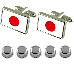 Select Gifts Shirt jurk studs Japan vlag manchetknopen