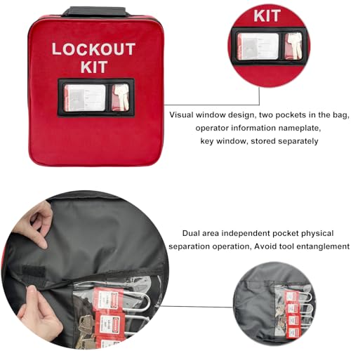 SAFBY 3-in-1 Lockout Tagout (Loto) Kit–Complete OSHA Safety Group Lock Out Hasps, Tag Out Clamp-On Circuit Breaker Lockout for Universal Multi- Pole Breaker Electrical Kits Station (3 Kits in 1) by SAFBY - Used condition - Image 5