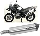  arrow 71689ak+71466mi, silencieux avec raccord, système semi-complet approuve open maxi race-tech aluminium, embout en carbon, compatible avec moto bmw r1200 r-1200 gs 2010 2011 2012 mototopgun