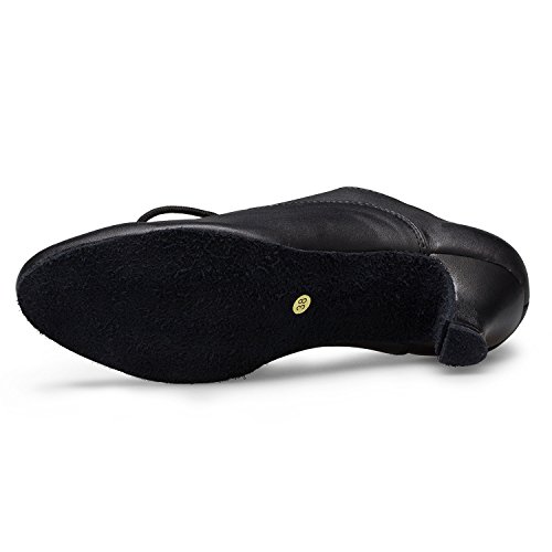 HIPPOSEUS Women Closed Toe Latin Ballroom Dance Heels Lace-up Teaching Practice Character Shoes4