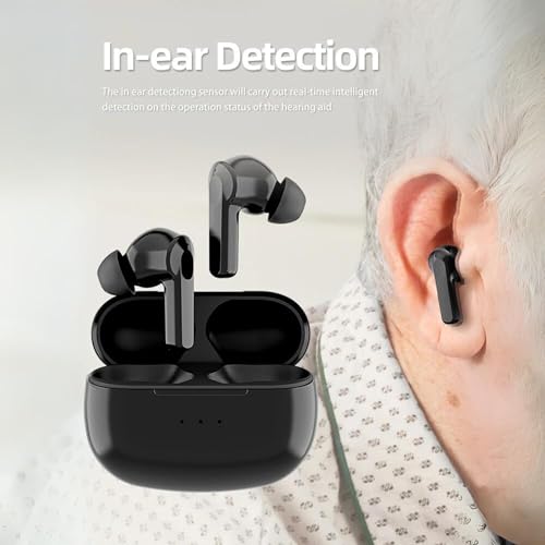 Image of Aika AK-66G2 Wireless Rechargeable Mini Digital Both Ear Hearing Aid for Seniors - Touch Control, Affordable Sound Amplifier for Seniors (For Both Ear, Black)